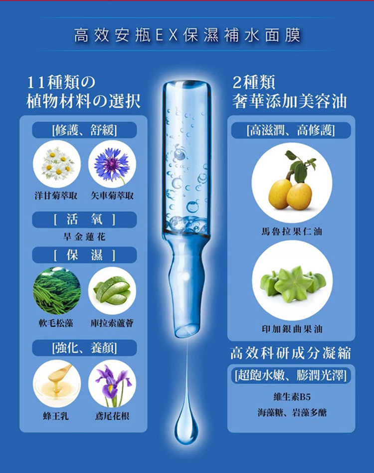 高效安瓶EX保湿补水面膜