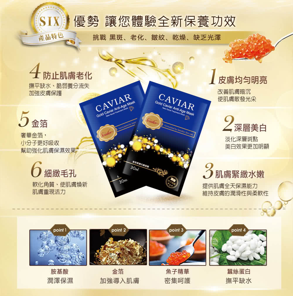 挑战黑斑、老化、皱纹、干燥、缺乏光泽