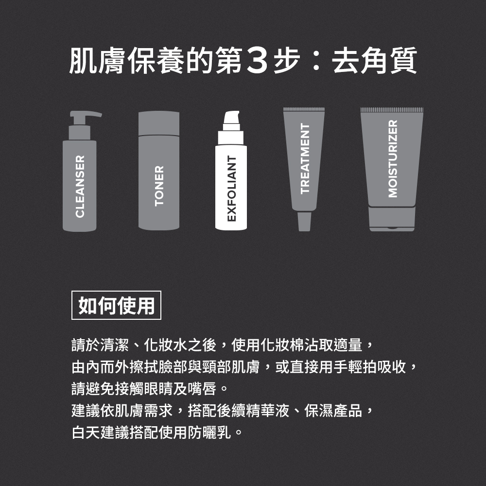 由内而外擦拭脸部与颈部肌肤,或直接用手轻拍吸收,