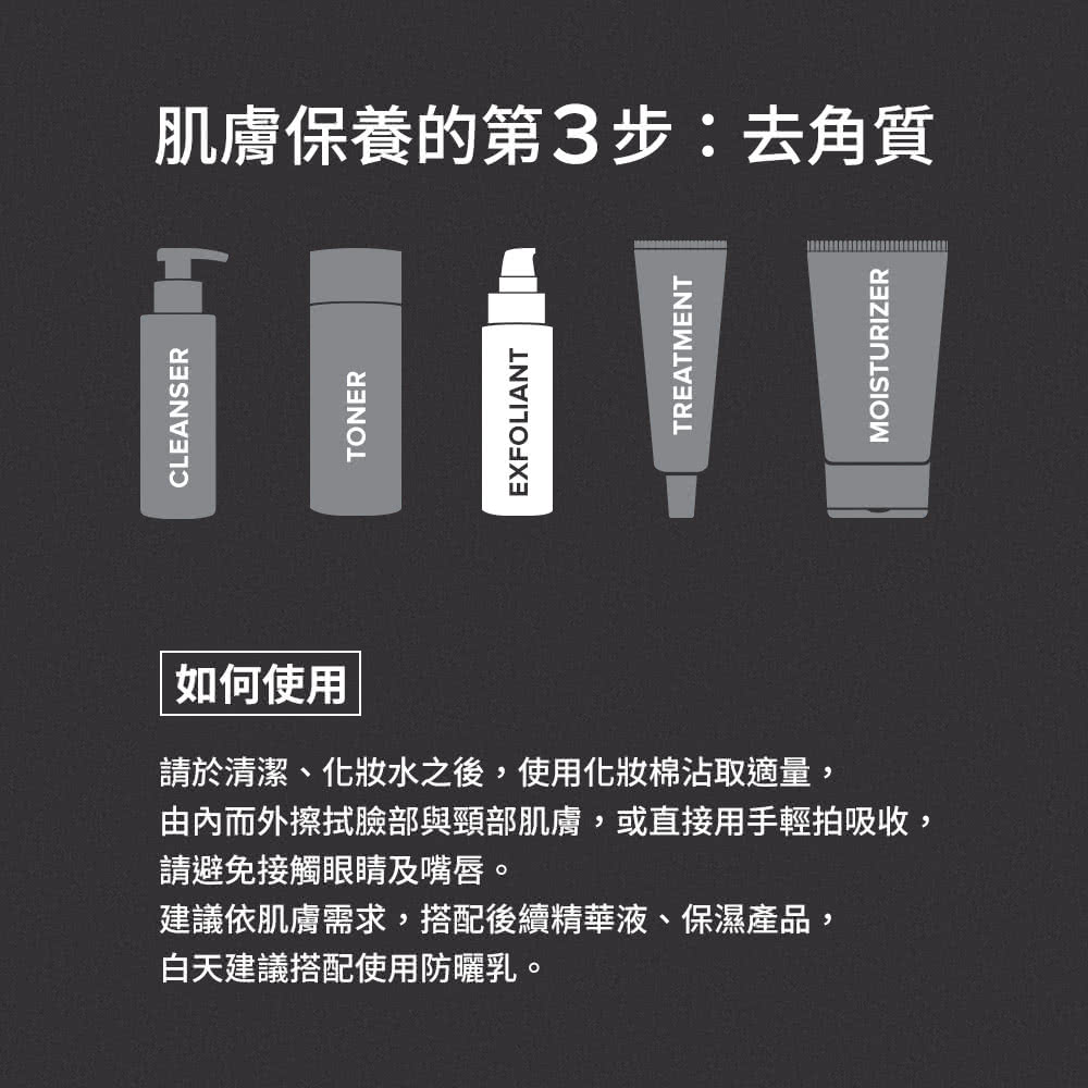 由内而外擦拭脸部与颈部肌肤,或直接用手轻拍吸收,