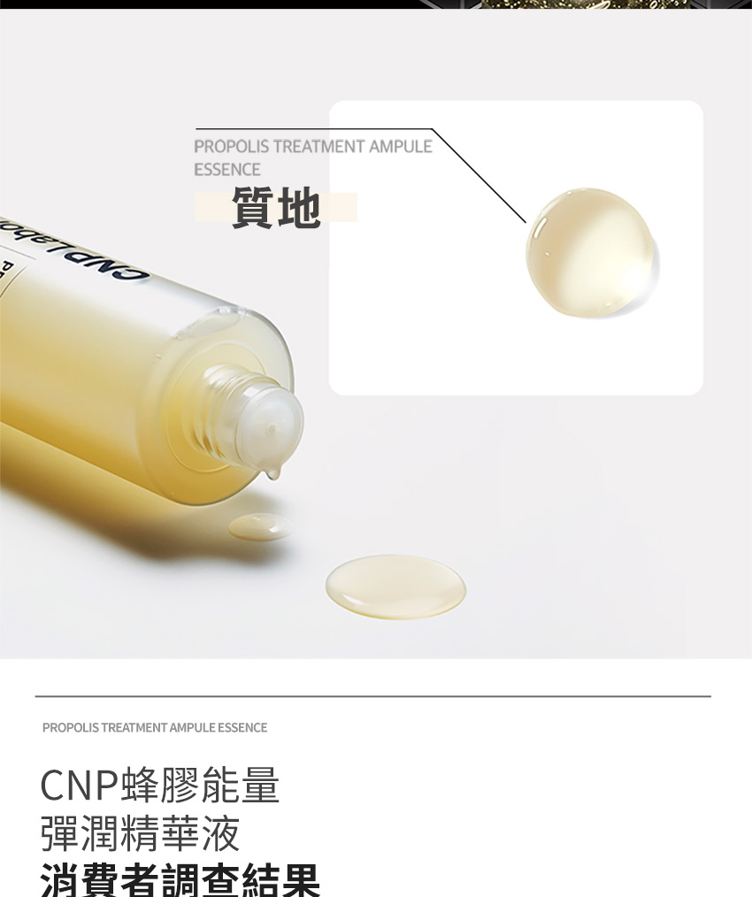 质地 CNP蜂胶能量 弹润精华液 消费者调查结果 
