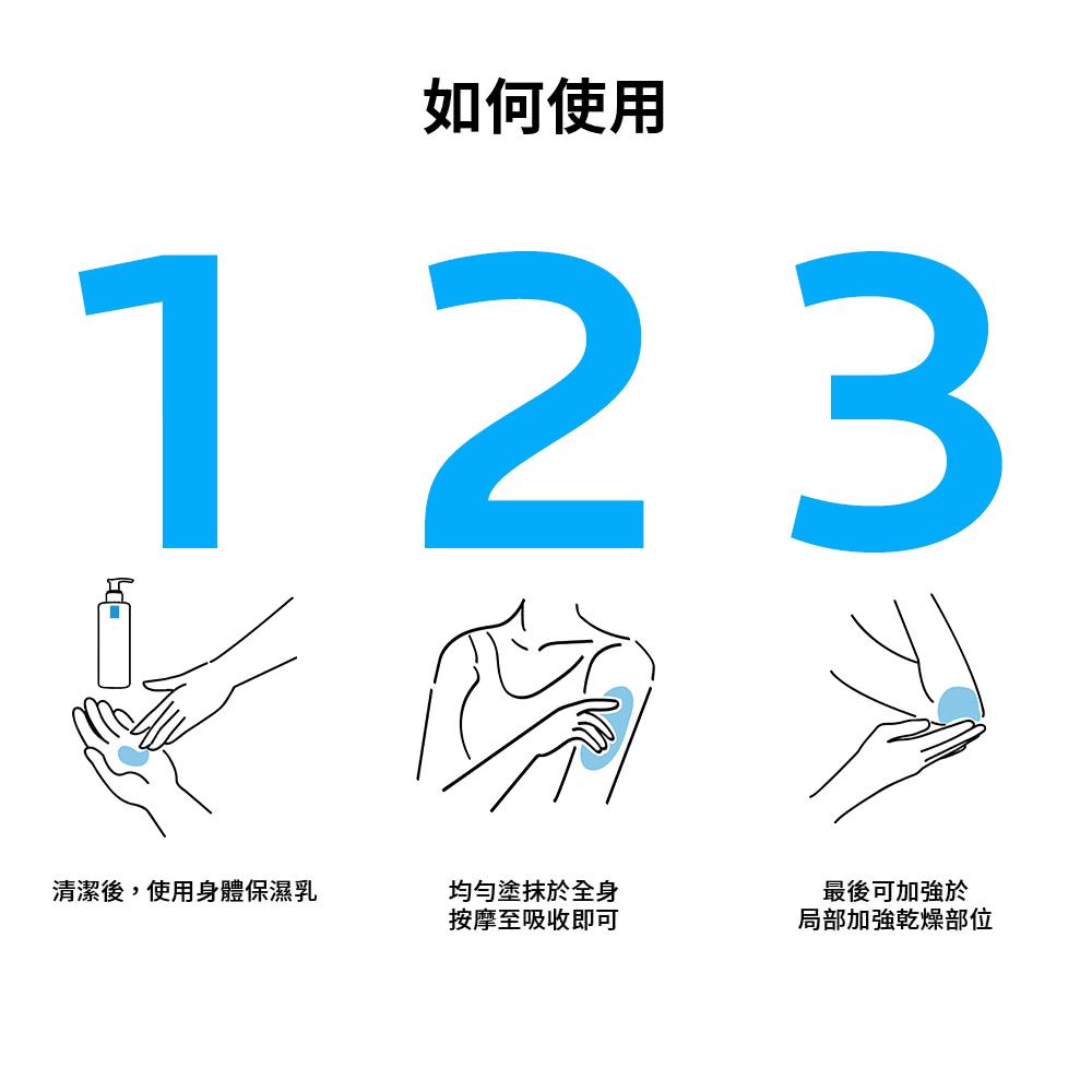 清洁后,使用身体保湿乳