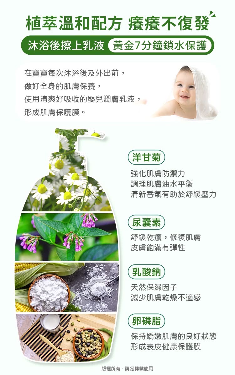 沐浴后擦上乳液黄金7分钟锁水保护