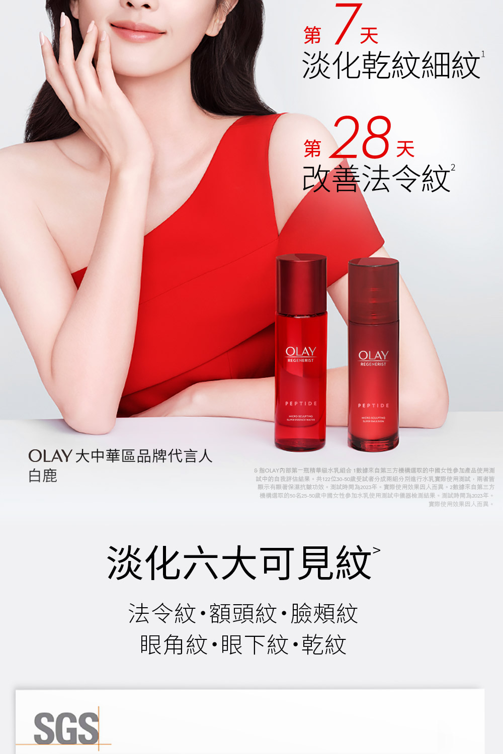 机构选取的50名2550岁中国女性参加水乳使用测试中仪器检测结果。测试时间为2023年,