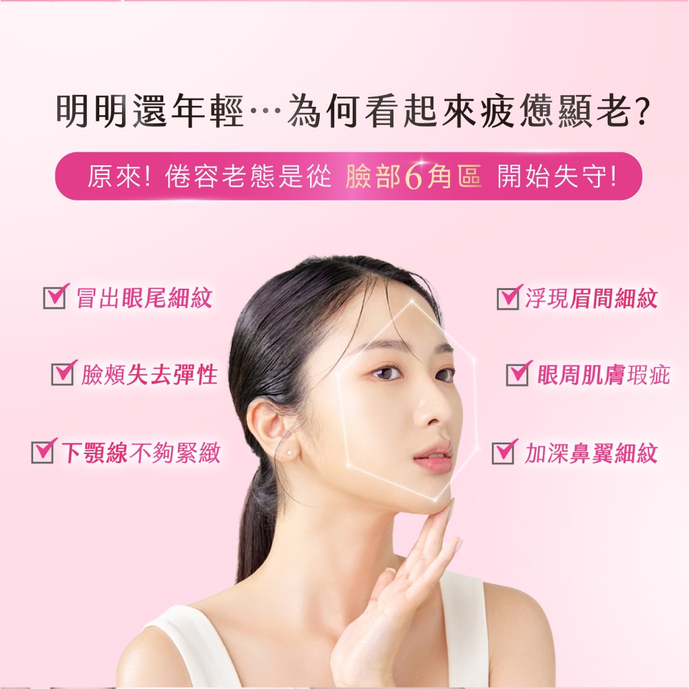 原来倦容老态是从 脸部6角区 开始失守