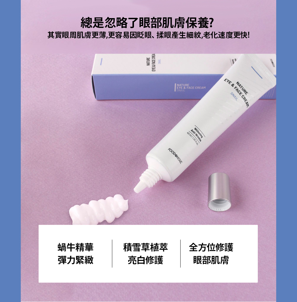 其实眼周肌肤更薄,更容易因眨眼、揉眼产生细纹,老化速度更快