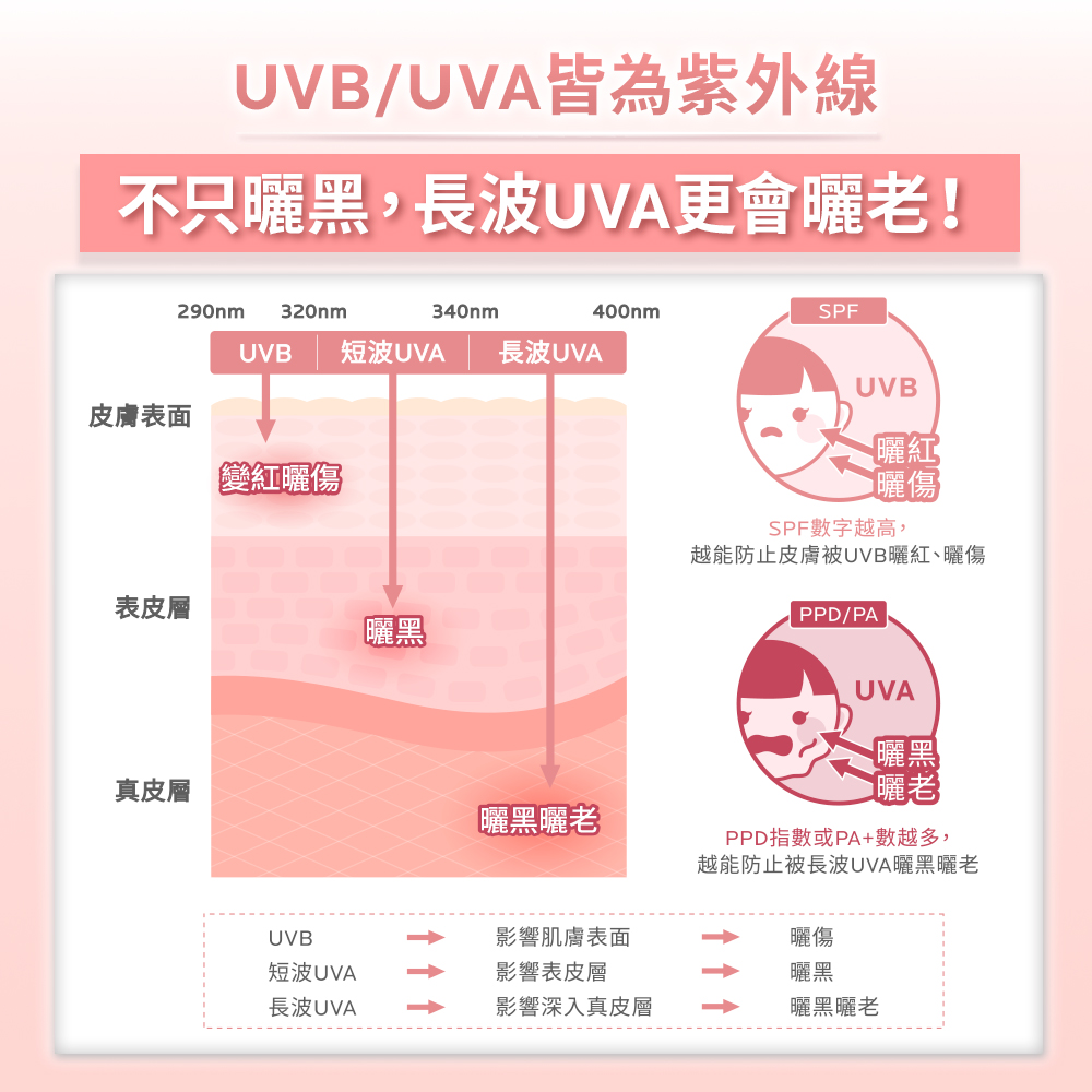越能防止皮肤被UVB晒红、晒伤