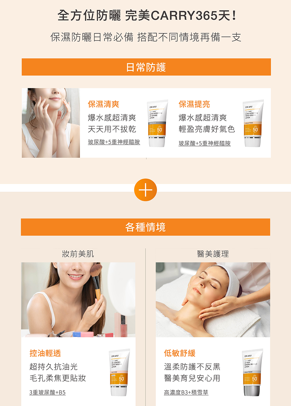 保湿防晒日常必备 搭配不同情境再备一支