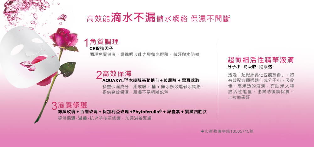 丝缎玫瑰百层玫瑰 保加利亚玫瑰 Phytoferulin尿囊素 紧致四胜肽